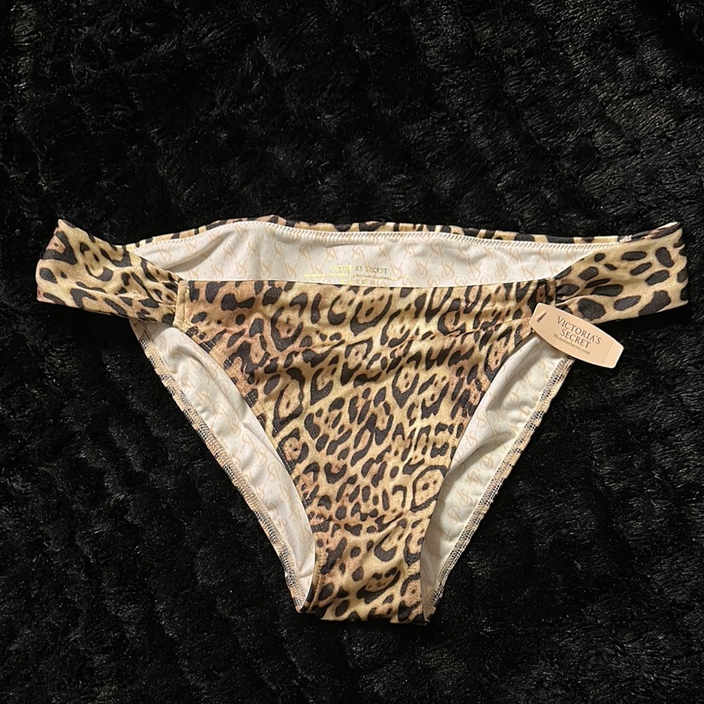 Victoria's Secret Brown and Tan Bikini Bottoms with Animal Print